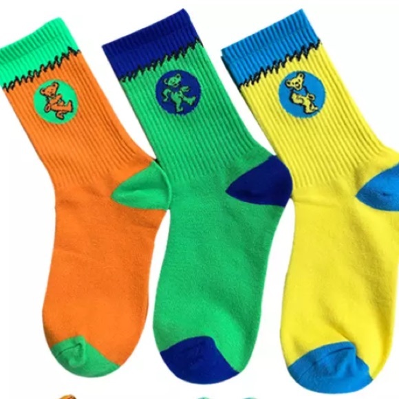 🔥Grateful Dead Dancing Bears Orange Socks 🍊 🧦. - Picture 3 of 11